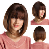 female Short and Medium Smooth Synthetic Hair Wig With Various Colors (06)