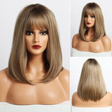 female Short and Medium Smooth Synthetic Hair Wig With Various Colors (06)