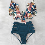 Flora V-Neck High-Waisted Two Piece Swimsuit