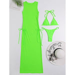 3 pieces set High neck swimwear cover-ups