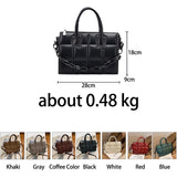 (31S) High Quality Lattice Pattern PU Leather Shoulder Bags for Women