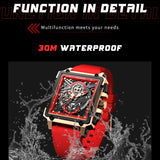 New Men Luxury Hollow Square Sport Watch For Men M7