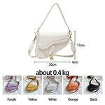 New Fashion Saddle Bags Casual Zipper PU Leather Lock Ornament Bag for Women