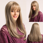 Long Straight Hair Multi Colored Synthetic Wigs with Bangs (37)