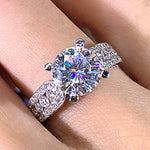 Modern Women's Brilliant Cubic Zirconia, Silver Color Ring R55