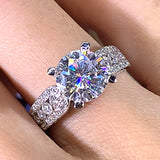 Modern Women's Brilliant Cubic Zirconia, Silver Color Ring R55