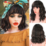 Female Short and Medium Stylish Synthetic Wigs of Various Colors with Bangs (09)