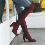 Fashion Knee High Boots Flock Slim Boots 76