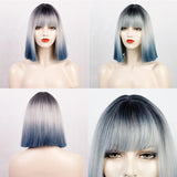 Female Short Smooth Synthetic Wigs With Various Colors (11)