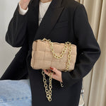 (33S) PU Leather Lattice Shoulder Bags for Women