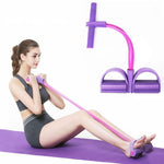 4 Resistances Elastic Pull Ropes Exerciser Rower