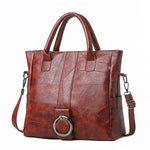 (14) Woman's Pu Leather Simple Shoulder Bag