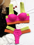 Patchwork Push up Bikini