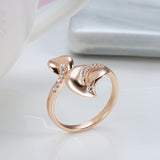 Rose Gold Color Flower with Cubic Zirconia Ring R26