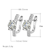 Gold & Silver Color Round Cubic Zirconia Latch Back Earrings E20