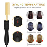 Electric Hot Heating Comb 2 in 1 Hair Straightener & Hair Curler