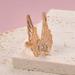 Rose Gold Wings of Pegasus With Cubic Zirconia Ring R5