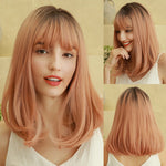 female Short and Medium Smooth Synthetic Hair Wig With Various Colors (06)