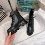 Warm Platform Ankle PU Leather Boots 18