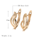 Rose Gold Color Hollow Glossy Flame Shape Latch Back Earring E5