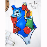 Halter Print Sexy Women One-Piece Swimsuit