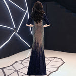 Evening Long Sparkle New Modified Illusion, Sequined Mermaid Maxi Gown Dress 76