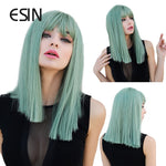 Medium Multi Colored Straight Synthetic Wigs with Bangs (41)