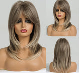 Medium Multi Colored Synthetic Wigs With Bangs (42)