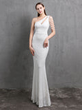 Elegant Asymmetrical Sequined Evening Dress 94