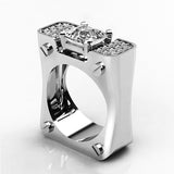 Women Square Design Hyperbole Punk Style  Square Cubic Zirconia 44