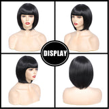 Female 10 Inches Short Bob Synthetic Hair Wig with Bangs (03)