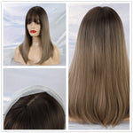 Medium Wavy and Straight Various Colors Synthetic Wigs (37)