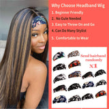 Multi-Colored Long Kinky Straight Headband Wig Afro Synthetic Wigs (43)