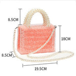 Luxury Designer Party Small Handbag with Faux Pearl Chains 03