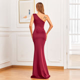 Elegant Asymmetric Evening Dress 96