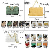 (33S) PU Leather Lattice Shoulder Bags for Women