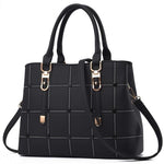 (01) Tote PU Leather Women's Sequined with Buttons Shoulder Bag