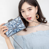 Acrylic Retro Luxury Marble Pattern Clutch Banquet 08