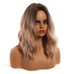 Medium Length Color Variations  Water Wave Synthetic Wigs (19)