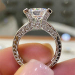 Women's Gold Color Engagement Rings Big Round Cubic Zirconia Ring 56