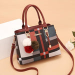 (08) Women's Luxury Tote with Handbag Designer Brand Plaid Shoulder Bag