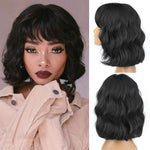 Female Short and Medium Stylish Synthetic Wigs of Various Colors with Bangs (09)