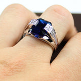 Deep Blue Fancy Cut Silver Color Rings R53