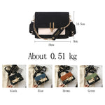 (28S) New PU Leather Handbag with Chain Fashion Wide Shoulder Strap Messenger Bags for Women