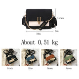 (28S) New PU Leather Handbag with Chain Fashion Wide Shoulder Strap Messenger Bags for Women