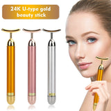 24K Gold U- Shape Vibrating Roller Facial Massager