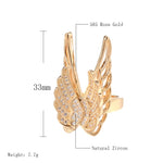 Rose Gold Wings of Pegasus With Cubic Zirconia Ring R5