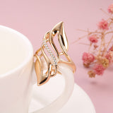 Rose Gold Color Fancy Shape Ring With Cubic Zirconia Ring R13