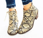 Serpentine, Leopard Style Pattern & Black Color, Square Platform Heels, Fashion Slip On and Zipper Closure Boots 22