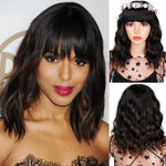 Female Short and Medium Stylish Synthetic Wigs of Various Colors with Bangs (09)